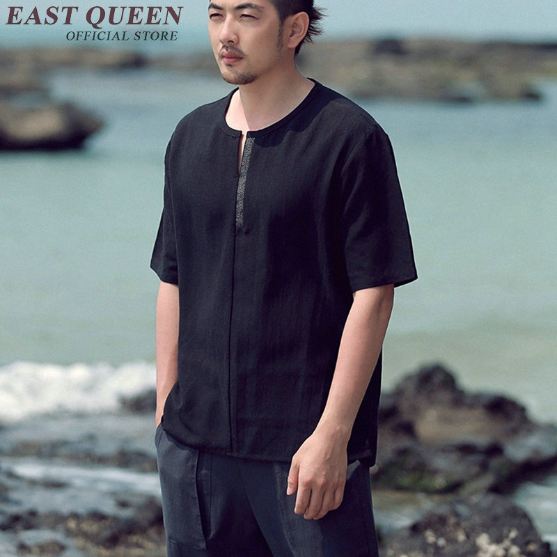 Tradycyjna chińska odzież dla mężczyzn mężczyzna chiński stójka koszula bluzka wushu kung fu strój topy Koszula lniana NN0549