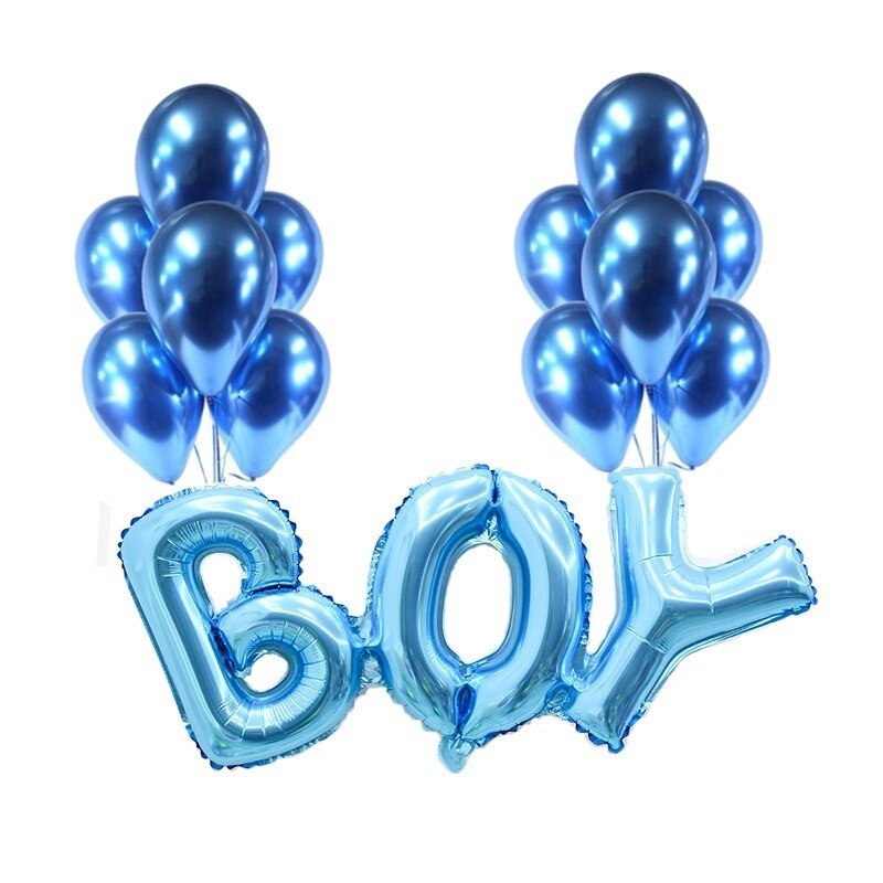 Balão de látex com 13 peças, balão de letra para chá de bebê, menino e menina, decoração de festa de aniversário infantil, gênero revelando balão