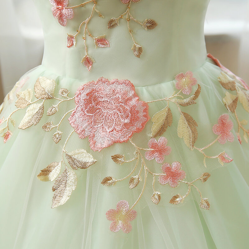 Vestidos De quinceañera gris y verde, tul hinchado con flores rosas De encaje para Baile De graduación, 16 Vestidos De Baile, 15 años