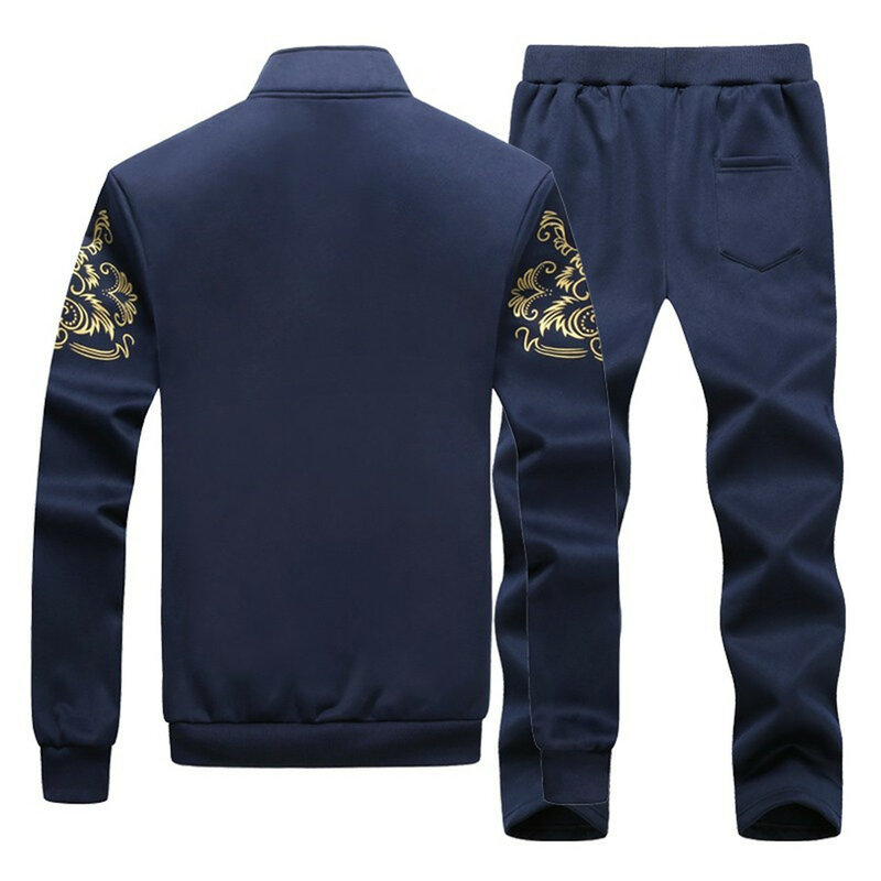남자 Tracksuit 세트 봄 가을 의류 재킷 + 바지 스웨터 2 조각 세트 남성 패션 정장 코트 대형 8XL 9XL