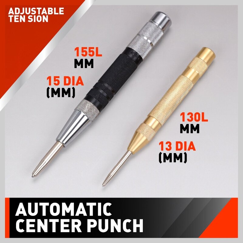 Super Strong Automatic Centre Punch and General Automatic Center Punch Adjustable Spring Loaded Metal Drill Tool 2pcs