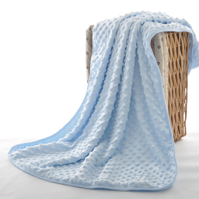 Minky Baby Blanket Flannel Fleece Pure Color Infant Swaddle Receiving Stroller Wrap For Newborns Bedding Blankets 75*100CM