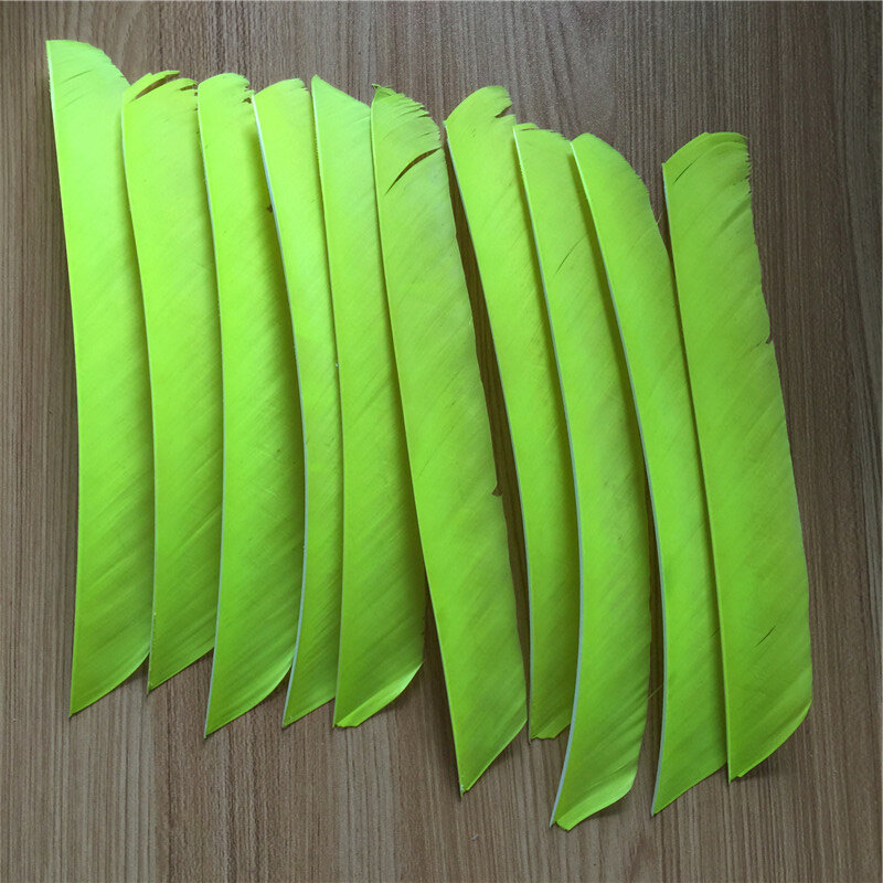 50pcs Fluorescent Yellow Full Length Real Turkey Feather For Archery Hunting And Shooting Arrow Fletching Hot Sale