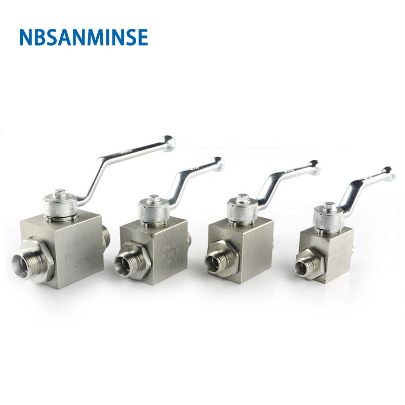 NBSANMINSE-válvula de bola hidráulica KHB 06 ~ 20 LR SR, válvula de acero al carbono de alta presión de temperatura Normal, 31,5 MPa, 315 Bar