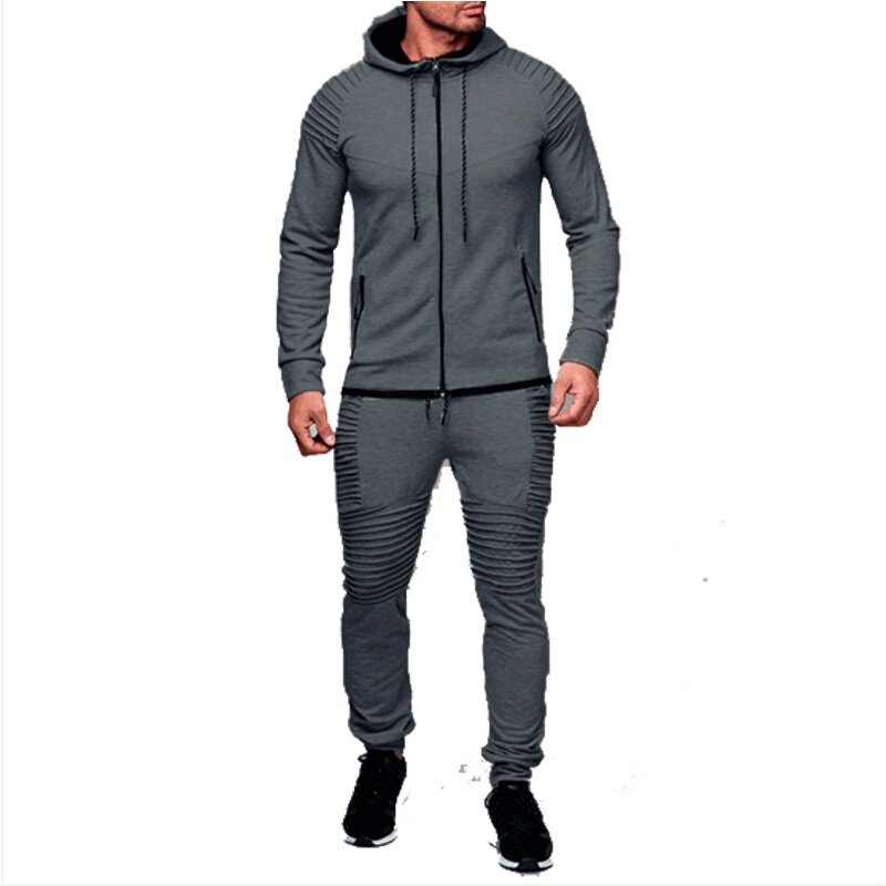 Zogga moda jaqueta + calças esportivas dos homens agasalho moletom com capuz primavera outono roupas de marca hoodies dos homens conjunto terno de pista