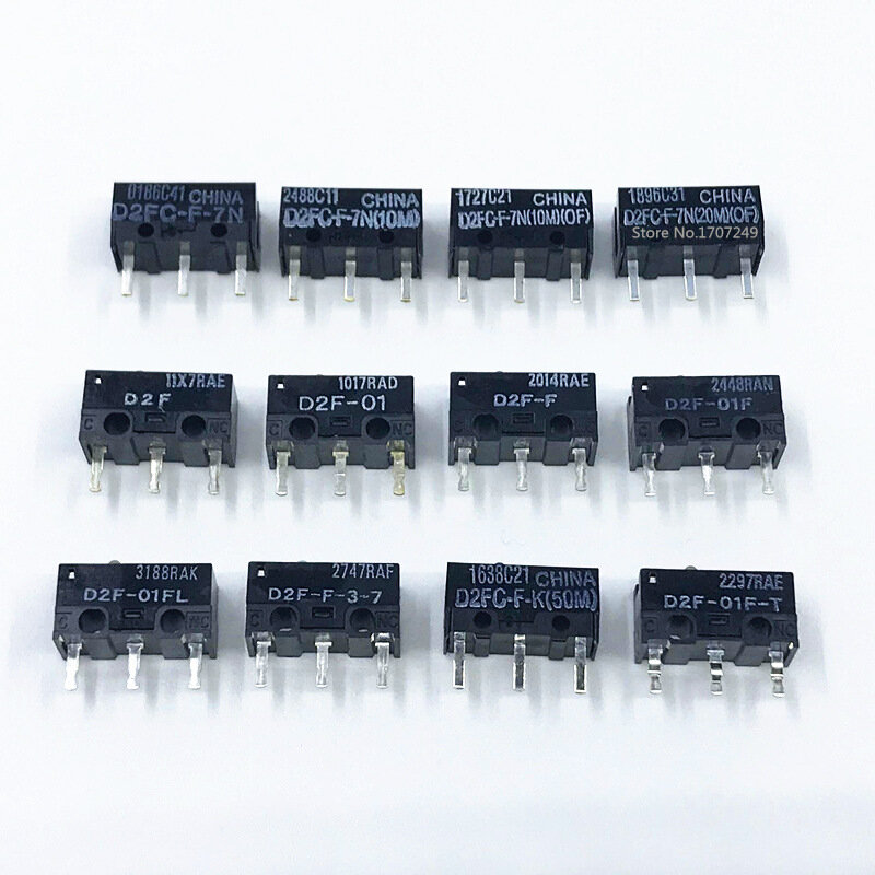 Microinterruptor de ratón original, nuevo, 2 piezas, 10m, 20m de D2FC-F-7N (50M), D2F, D2FC-F-K, D2F-F, D2F-01, D2F-01L, D2F-01FL