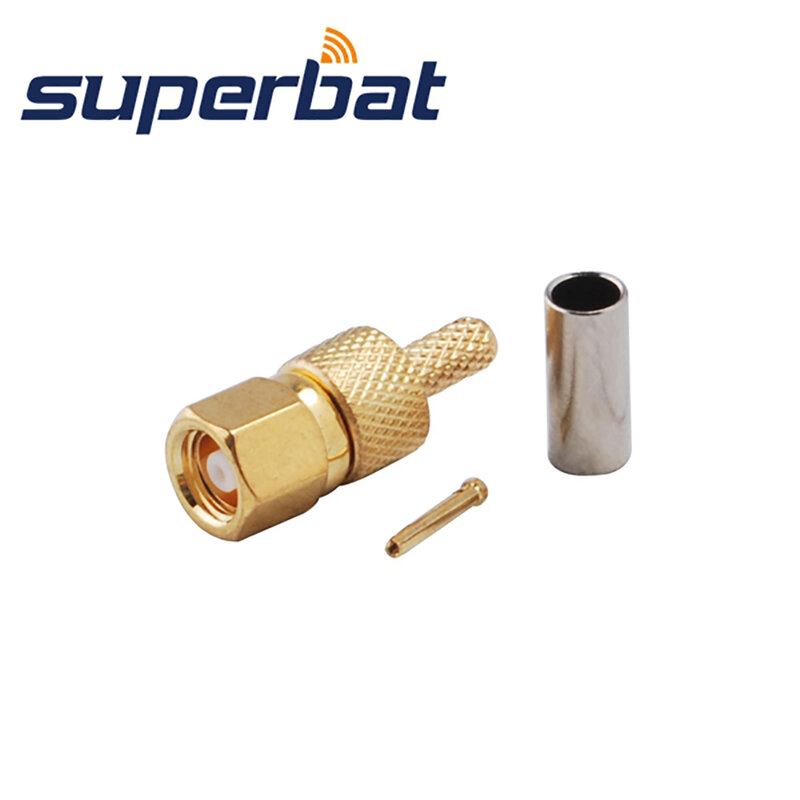 Superbat SMC Plug (Female pin) Crimp for RG174 RG179 RG316 Cable RF Coaxial Connector