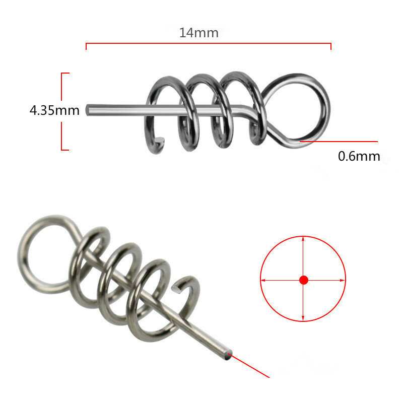 50/100 pcs / bag Pesca Fising lure 14 mm Fishing Tackle spiral fishing bait steel spring for fishing Accessories for fishing