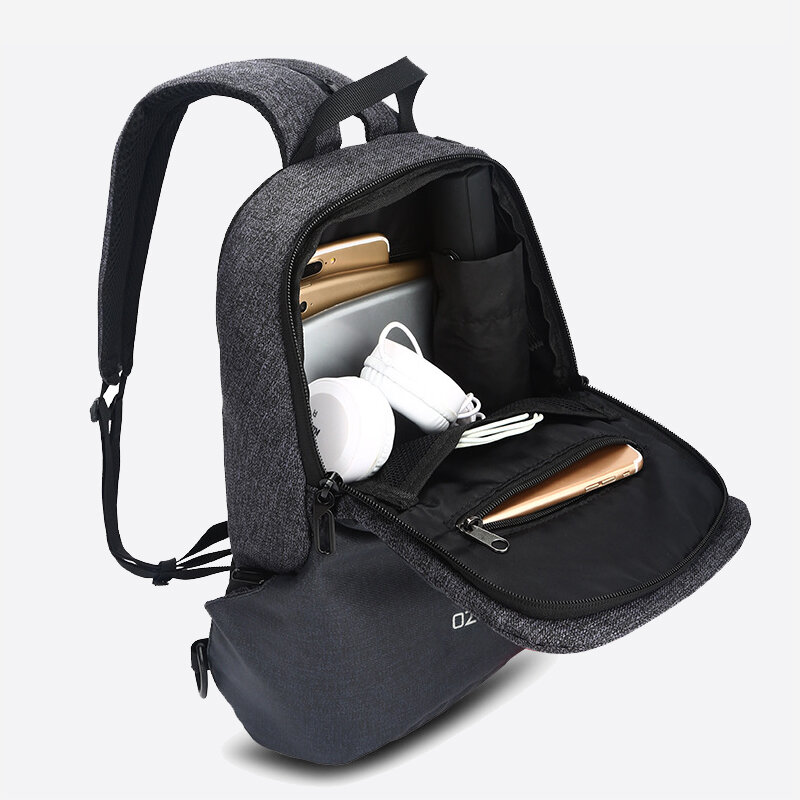 OZUKO – sac à bandoulière multifonction pour hommes, sacoche de poitrine Fashion, résistant à l'eau, chargeur USB, sac de voyage