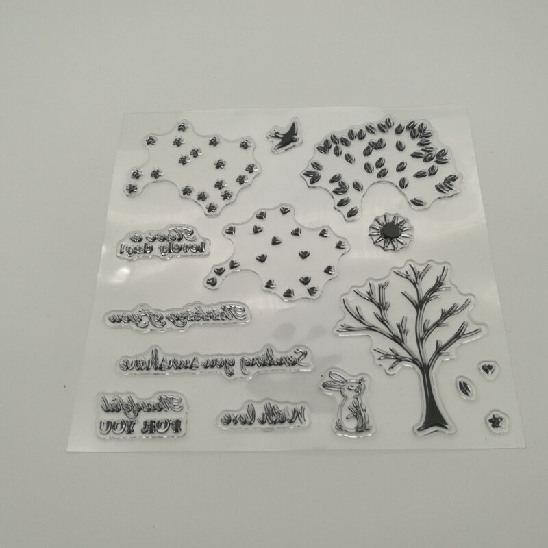 Diyスクラップブッキング/カード作成/キッズクリスマス楽しい装飾用品のための鳥の木の透明なステンシル
