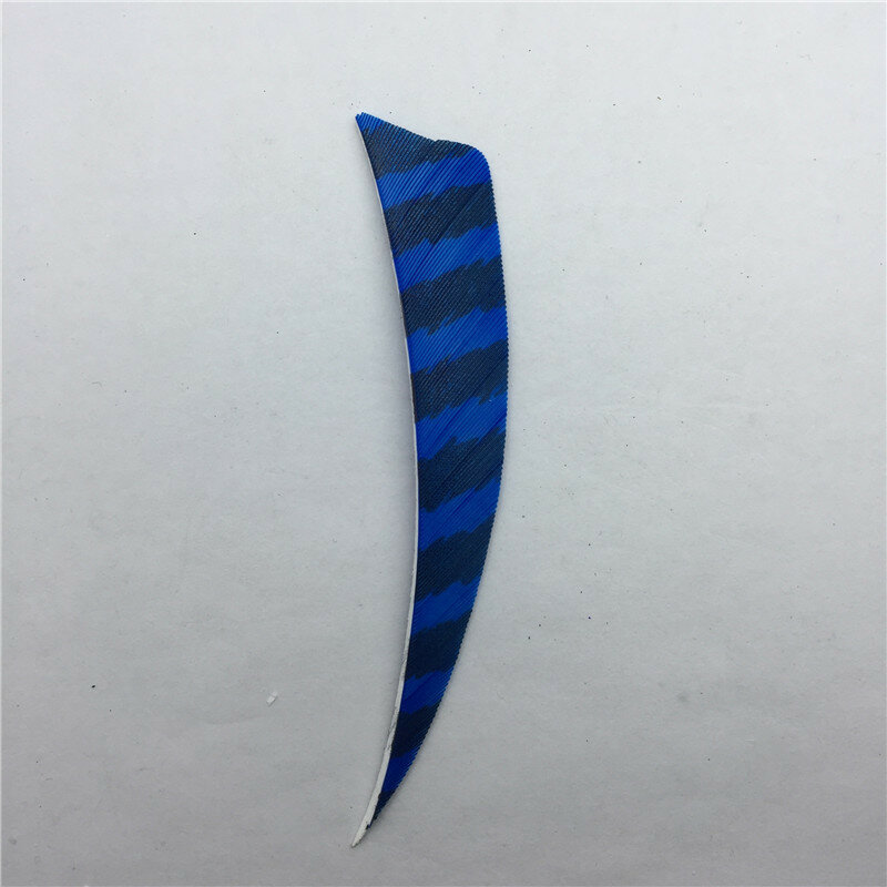 OBAADTF 50pcs 4 inch Shield Cut Shape Striped White Archery Hunting And Shooting Arrow Feather Fletching The New Listing