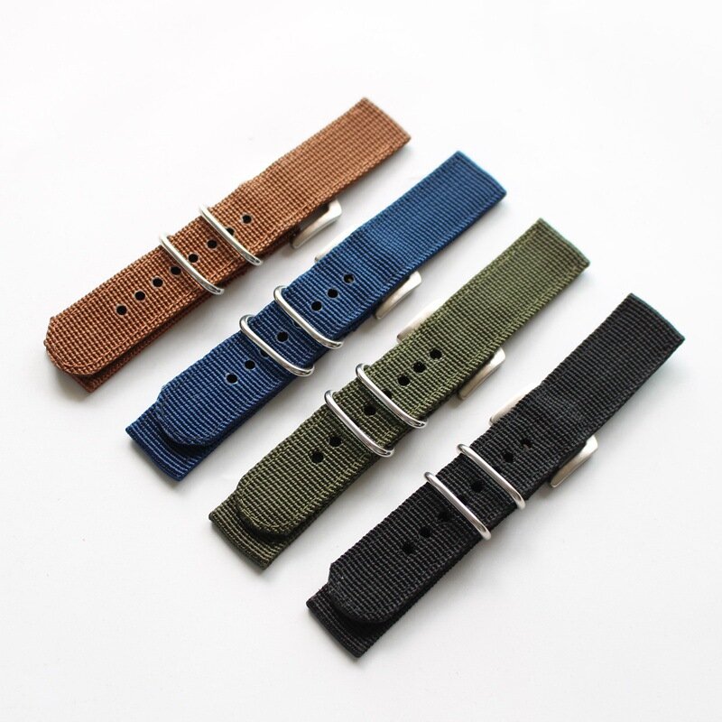 Heavy Duty Canvas Nylon Fabric Watchbands 18mm 20mm 22mm 24mm Outdoor Military Army Watch Bracelet for NATO Strap Accessories