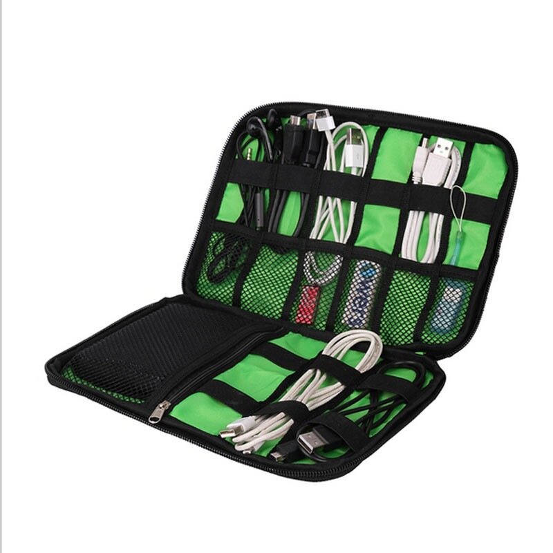 Portable Organizer System Kit Case For Headphones Digital Gadget Devices USB Cable Pen Travel Insert Storage Bag AB