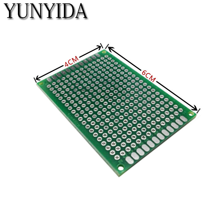 Placa de circuito impreso Universal 12-04, 4x6cm, prototipo de doble cara, 5 unidades