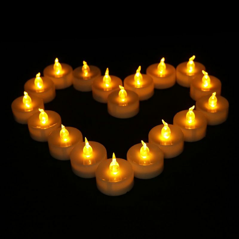 12pcs Flickering LED Candle Lights With Remote Control Flameless Electric Tealight
