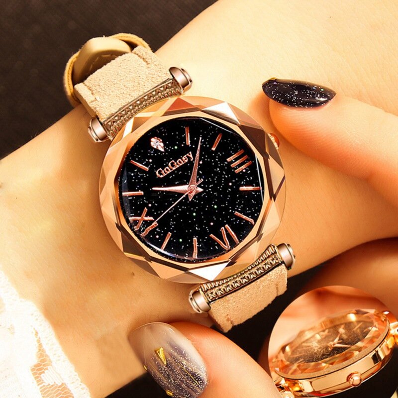 Balight สุภาพสตรีโรมันเข็มขัด Star Diamond PU สายนาฬิกานาฬิกา