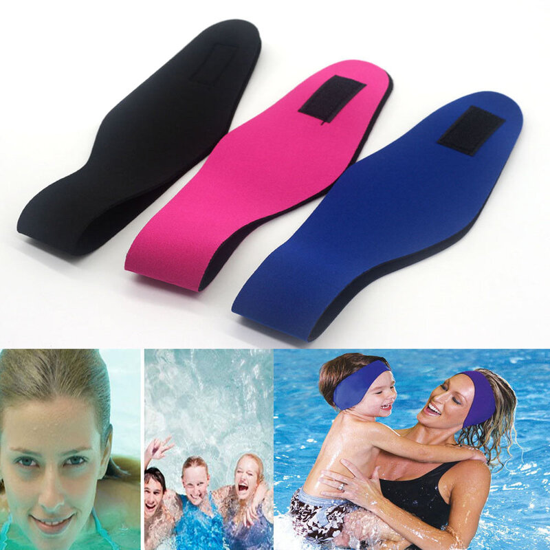 Ajuste das mulheres dos homens adultos crianças natação banho yoga à prova dwaterproof água orelha faixa de cabelo bandana protetor watersport neoprene bandana