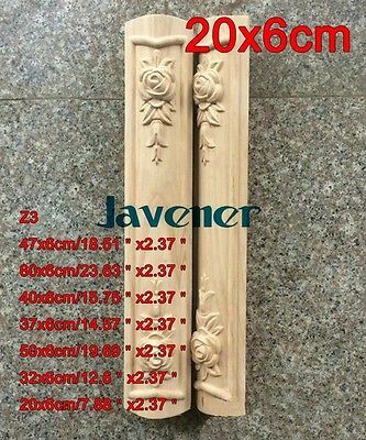 Z3-20x6 cm Kayu Diukir Onlay Applique Decal Kayu Tukang Kayu Carpenter Kerja Kaki gaya Eropa