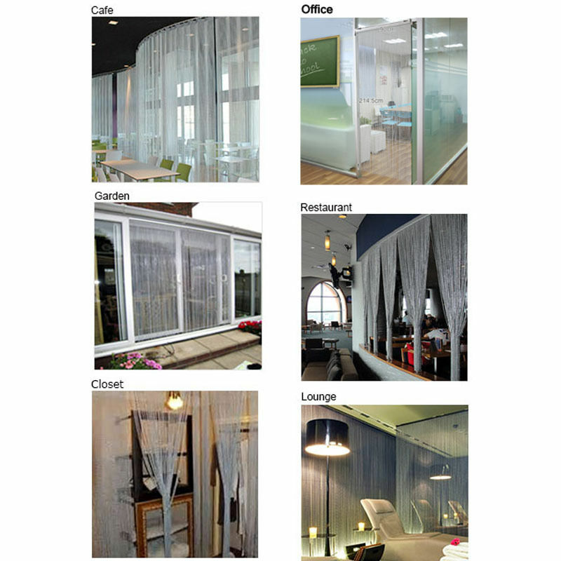Corrente de alumínio para porta de janelas, cortina de metal para controle de pragas, cortina prateada 22-001