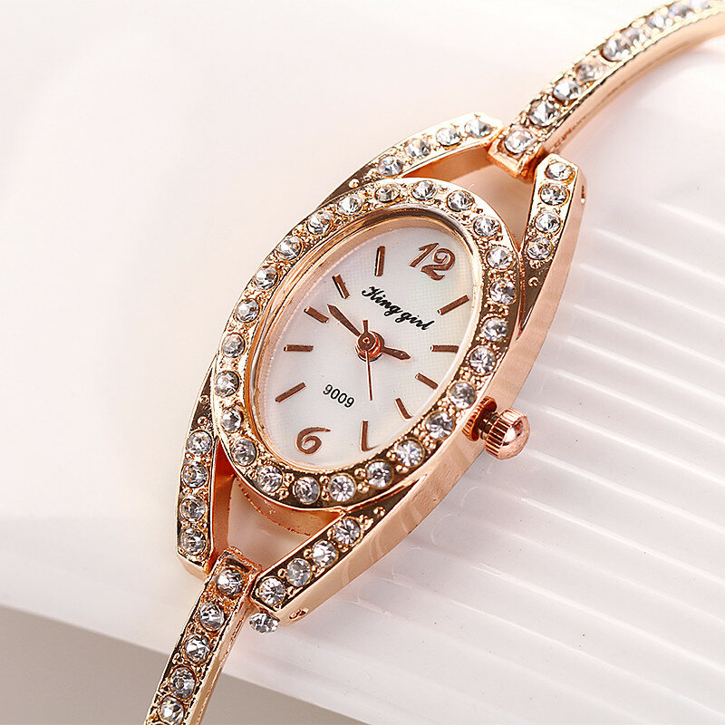 Reloj de lujo para mujer, pulsera de vestir, de acero inoxidable, de cuarzo y cristal, moda femenina, regalos Q, 2019