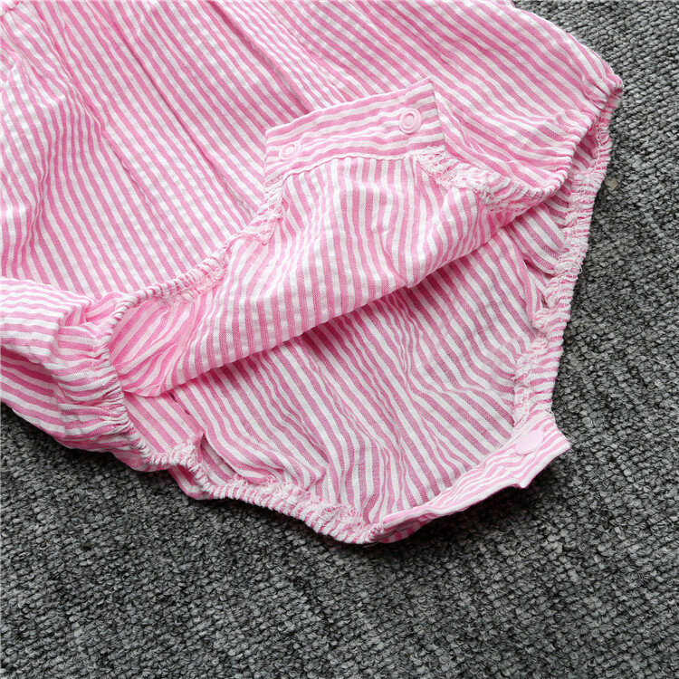 2 Warna Lucu Bayi Perempuan Elastis Band Stripe Baju Monyet Jumpsuit Pakaian untuk Bayi Baru Lahir Bayi Anak Pakaian Anak Pakaian untuk Anak Perempuan