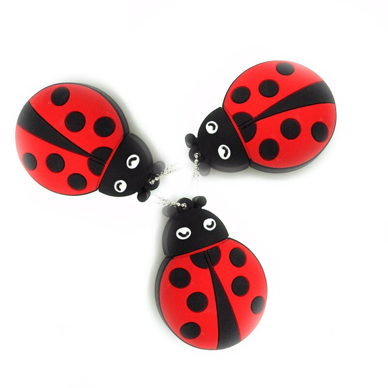 Unidad flash usb 2,0 de Ladybug, pendrive de dibujos animados de escarabajos, de capacidad real memoria usb, 64g, 32g, 16g, 8g, 4g