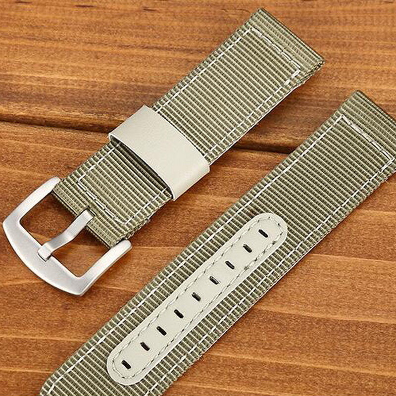 90% Off 18mm 20mm 22mm 24mm High Quality Nylon+Leather Watch Band Wrist Strap Watchband Wristwatch Black Brwon Green  Man Woman