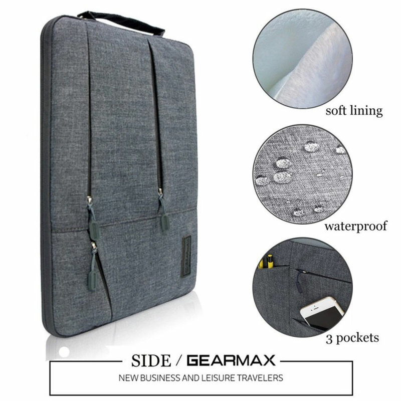 Gear max – sacoche étanche pour ordinateur portable, étui pour MacBook Air Pro 11/12/13.3/15.4 et Xiaomi Pro avec manches de 15.6 pouces, 15.6