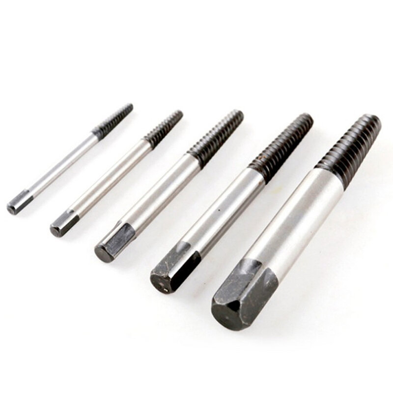 5pcs/set  Carbon Steel Screw Extractor Broken Bolt Remover Drill Guide Bits Set High Quality