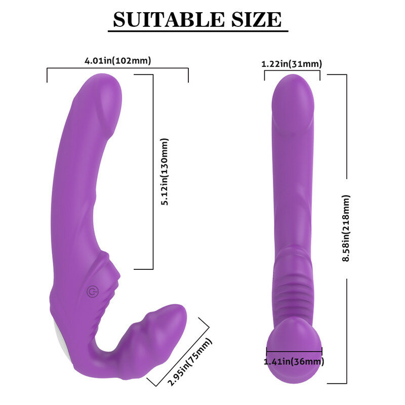 Gode vibrateur sans bretelles en Silicone pour femmes, 9 vitesses, Double vibration, point G, jouets sexuels pour adultes, Couple féminin