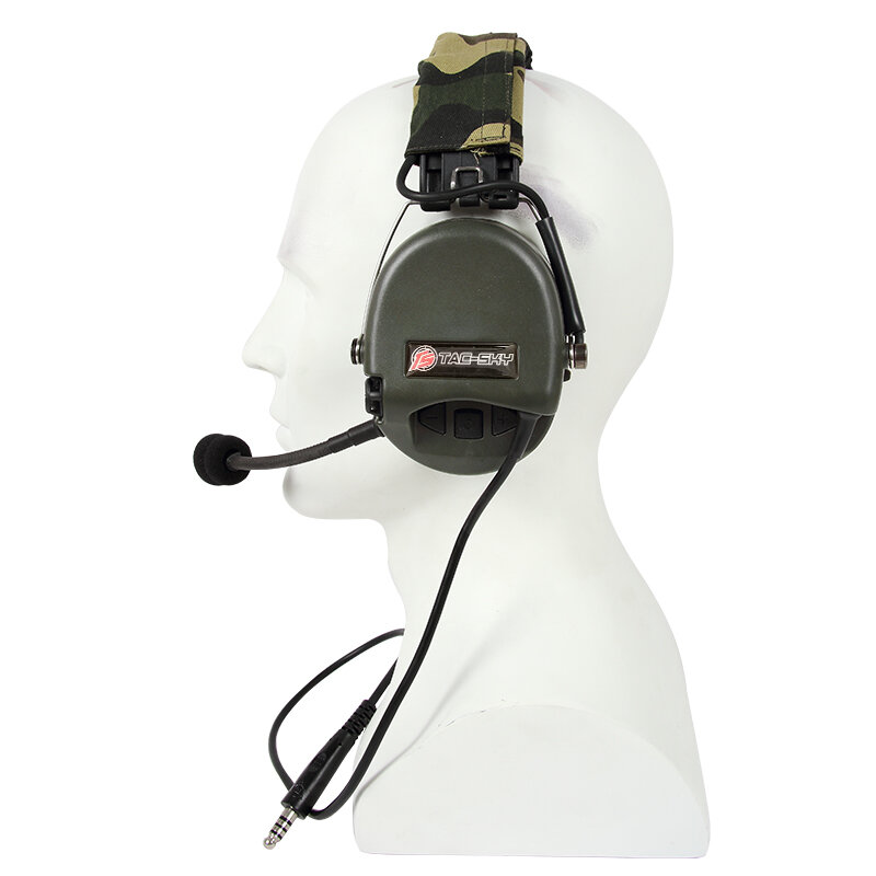 TAC-SKY TCI LIBERATOR II シリコーン耳あてバージョンノイズリダクションピックアップヘッドセット-FG