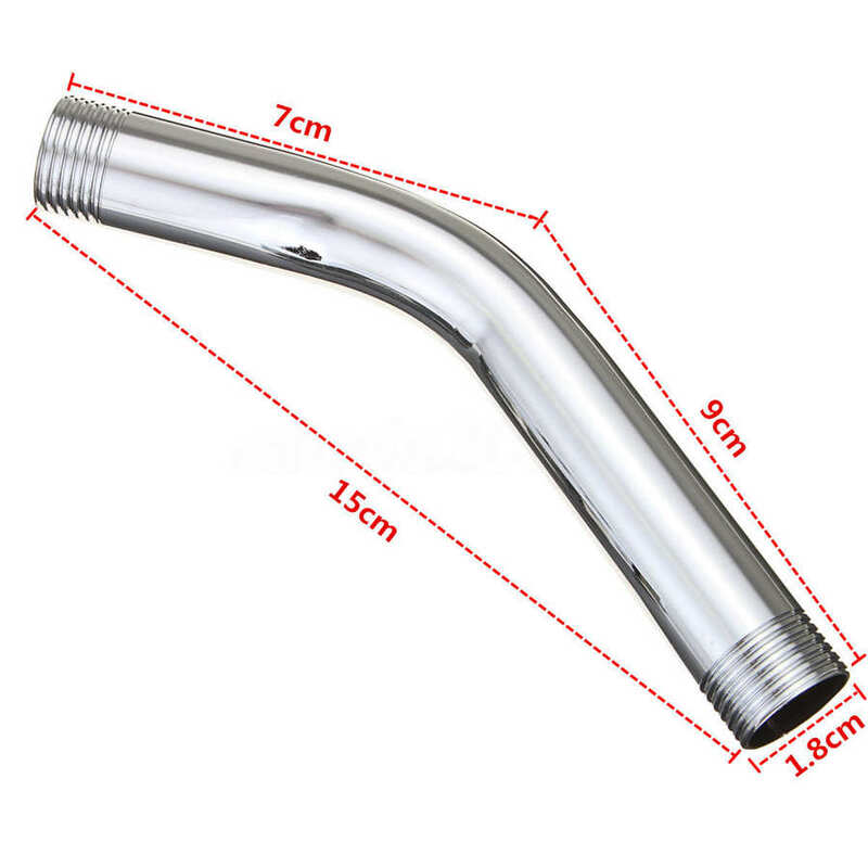 Cabezal de ducha de acero inoxidable G1/2 15cm, extensión de brazo de ducha en ángulo, tubo Extra montado en la pared para Baño