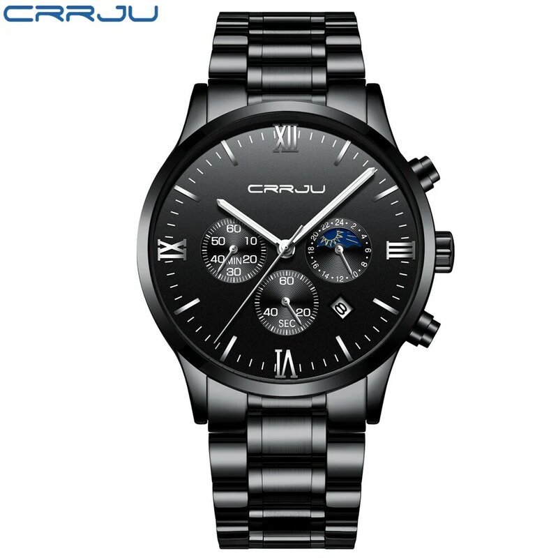 Relogio Masculino Top marka CRRJU 2019 nowych mężczyzna mody Sport rekreacyjny zegarek kwarcowy mężczyźni luksusowy zegarek biznesowy mężczyźni wodoodporny zegar
