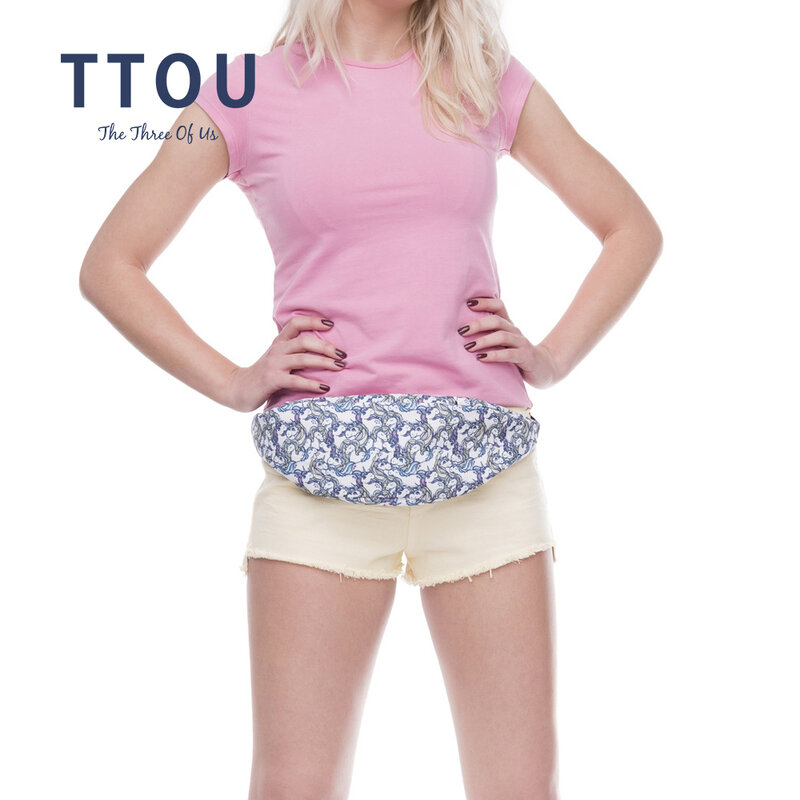 Ttou-男性と女性のための3Dカラフルなウエストパック,電話バッグ,カジュアル,印刷された英国スタイル