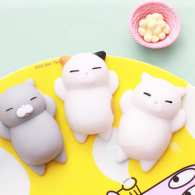 Squeeze Squishy Mochi Toy Mini Soft Squeeze Squishy Animals Cat Pig Chick Starfish Cake Rubber Antisterss Fidget Toy Gift