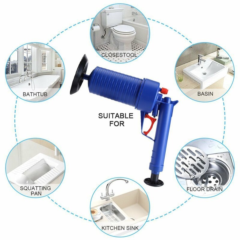 Powerful Air Drain Blaster Gun Plunger Plastic Toilet Plunger High Pressure Cleaner Sewer Filter Sink Pipe Dredge Plunger