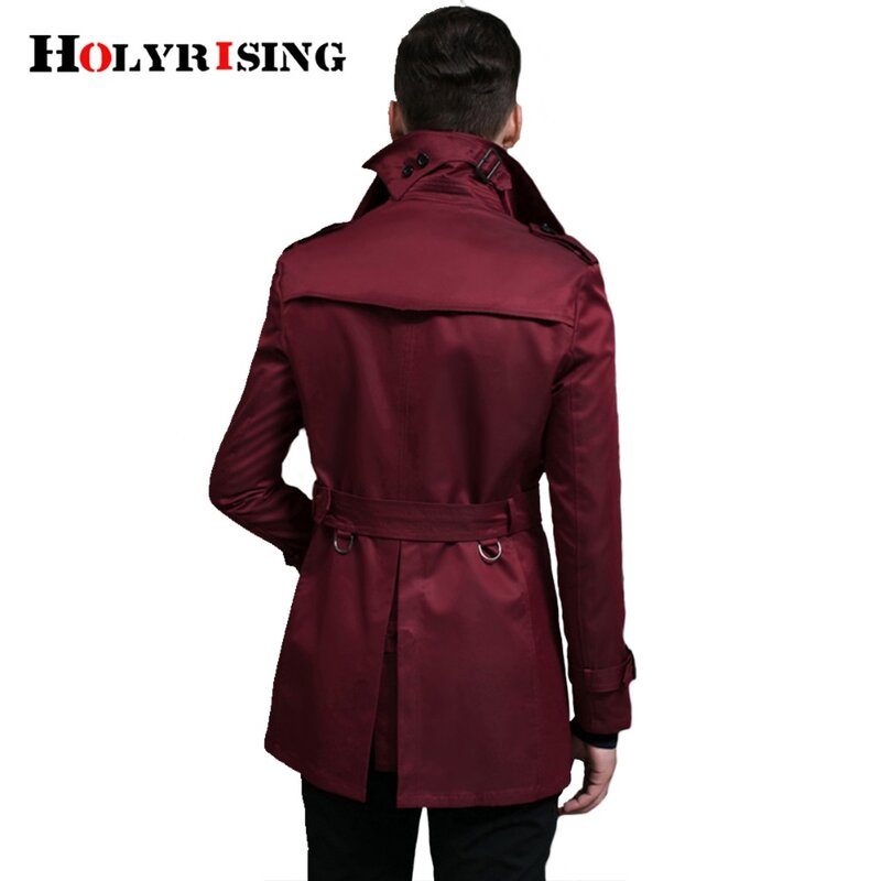 Männer Trenchcoat Mode Schlanken Windjacke Doppel Taste Jacken Herren Mantel Roten Tuch Britischen Stil Over #18246-5 Holyrising