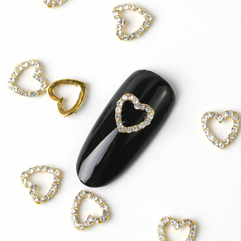 Diamantes de imitación de cristal para decoración 3d, piedras para diseño artístico de uñas, aleación, dijes para uñas, accesorios de joyería de diseño, 10 Uds.
