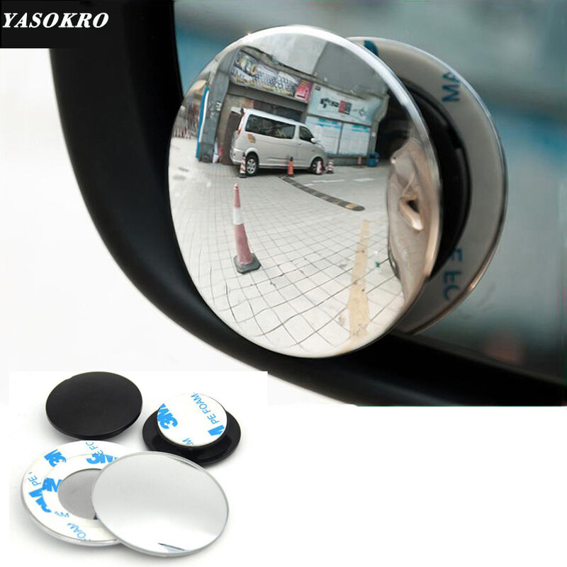 1 coppia di 360 Gradi senza telaio ultrasottile Grandangolare Rotondo Convesso Blind Spot specchio per il parcheggio di retrovisione specchio di alta qualità