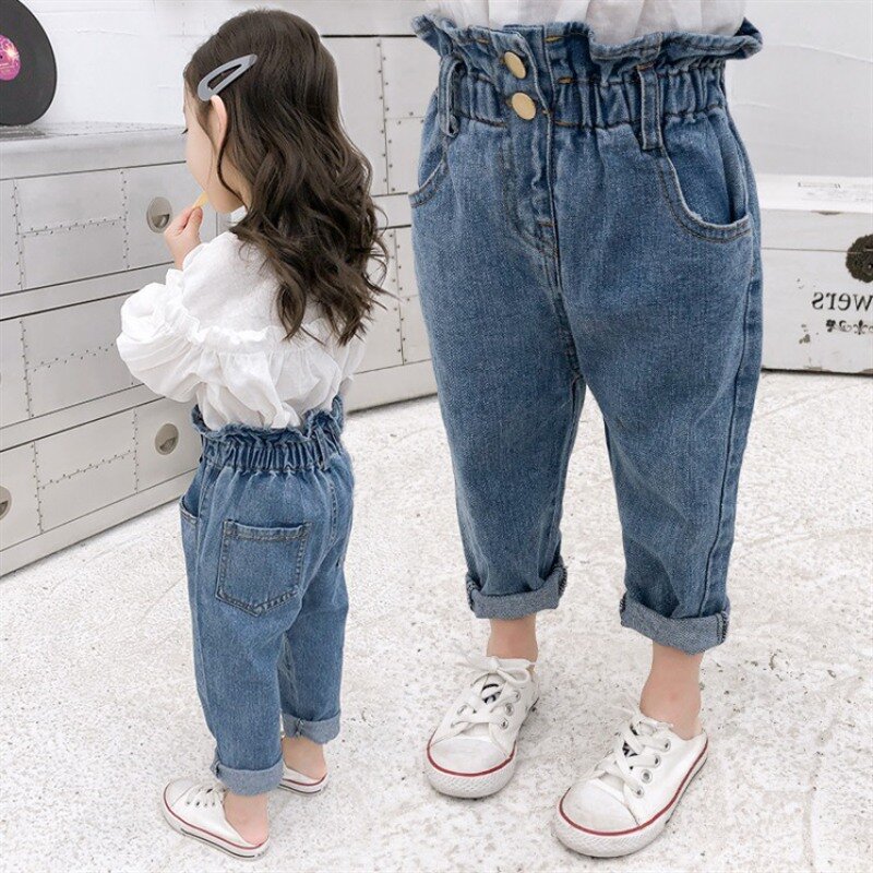 Летние джинсы для маленьких девочек, детская одежда, хлопковые Повседневные детские брюки, джинсовая одежда для мальчиков-подростков