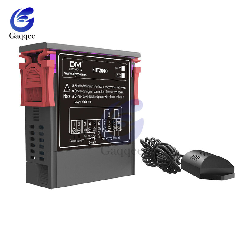 SHT2000 AC 110V 220V DC 12V-72V 24V 48V 10A Digital Temperature Humidity Controller Thermostat Humidistat Therometer Hygrometer