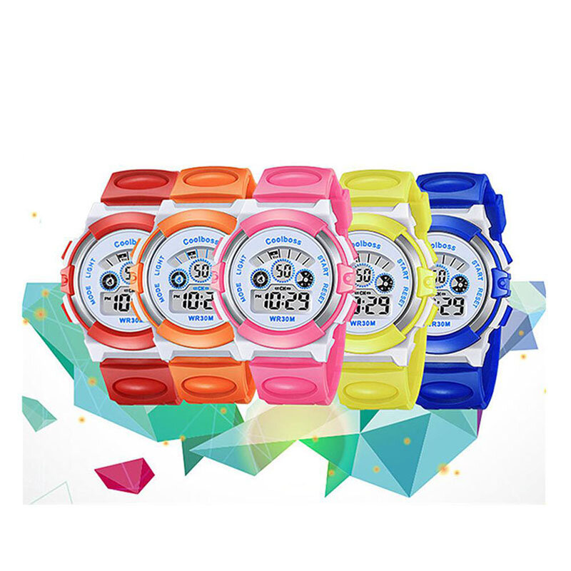 1 pz orologio elettronico impermeabile per bambini orologio sportivo per bambini orologio sportivo regolabile orologi luminosi elettronici