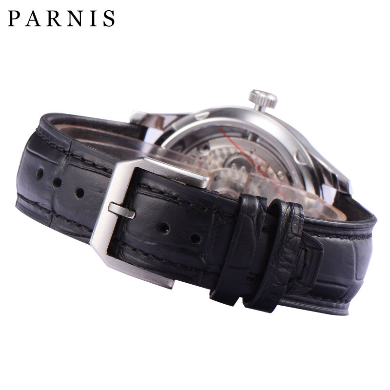 43mm Parnis automatyczny męski zegarek rezerwa chodu mechaniczne zegarki klasyczne męskie zegarki Top marka luksusowe relogio masculino 2019