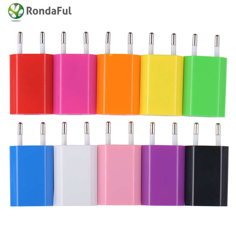 Adaptador de corriente USB para viaje, cargador de pared para iPod, iPhone 4, 4S, 5, 5S, 6, 6s, 6plus, 7, 7plus, 5V, 1A, para HTC, Xiaomi, LG y Huawei