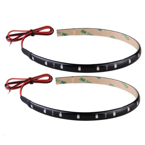 2 30Cm 15 Led Flexibele Car Auto Strip Neon Light Lamp Oranje