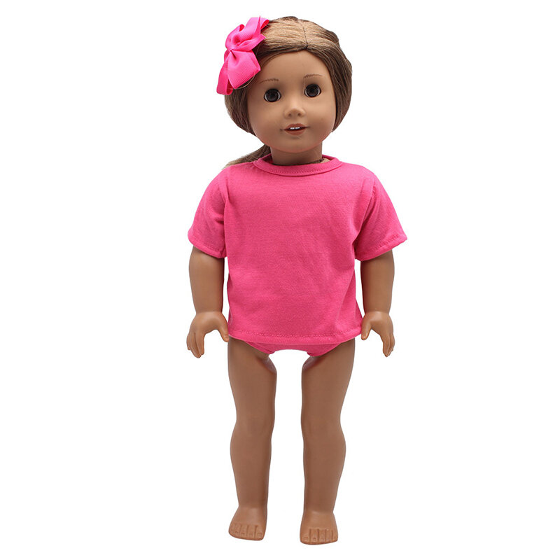 Pop Talk 1 Stuks Mode Korte Pak Fit Voor Baby Reborn Poppen 43Cm Pop Kleding T-shirt + Slipje Pop kleding Match Axxessories
