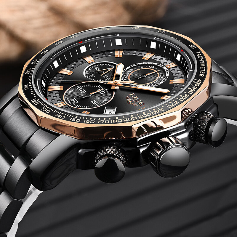 Relogio Masculino 2019 nowy zegarek mężczyźni LIGE męskie zegarki Top marka luksusowe sportowe męskie kwarcowy zegar wojskowy wodoodporny chronografu