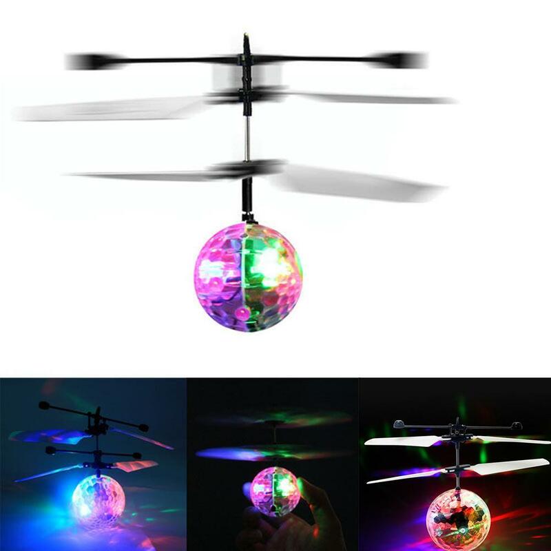 Novelty Children Flying Sensor ABS Ball Led Flashing Light RC Aircraft Helicopter Induction Toy Electronic Light-Up Toys Gifts
