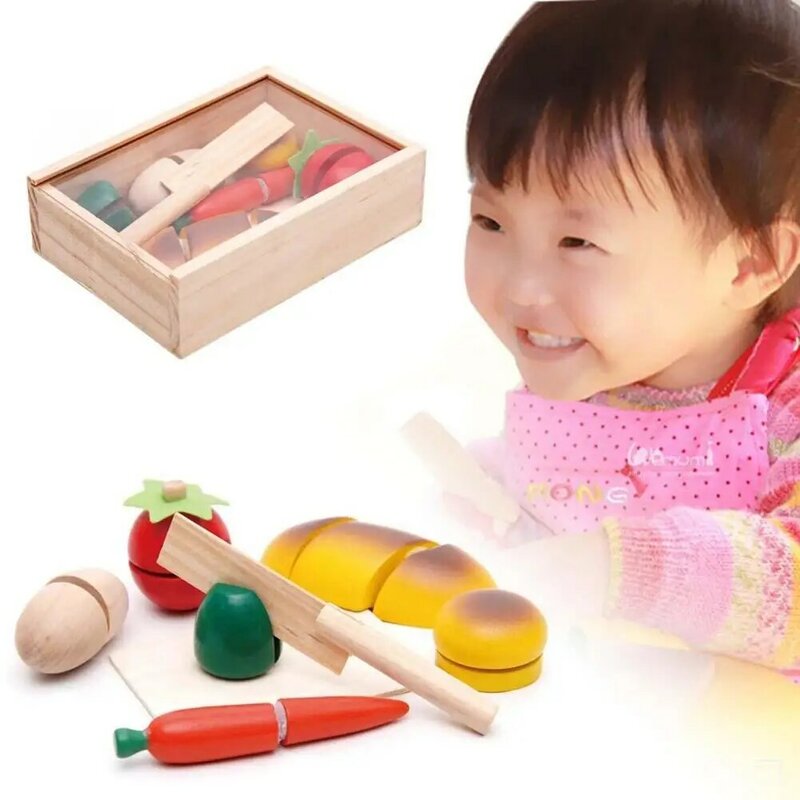 Ensemble de jouets de coupe en bois pour fruits et légumes ensemble de jeu pour enfants