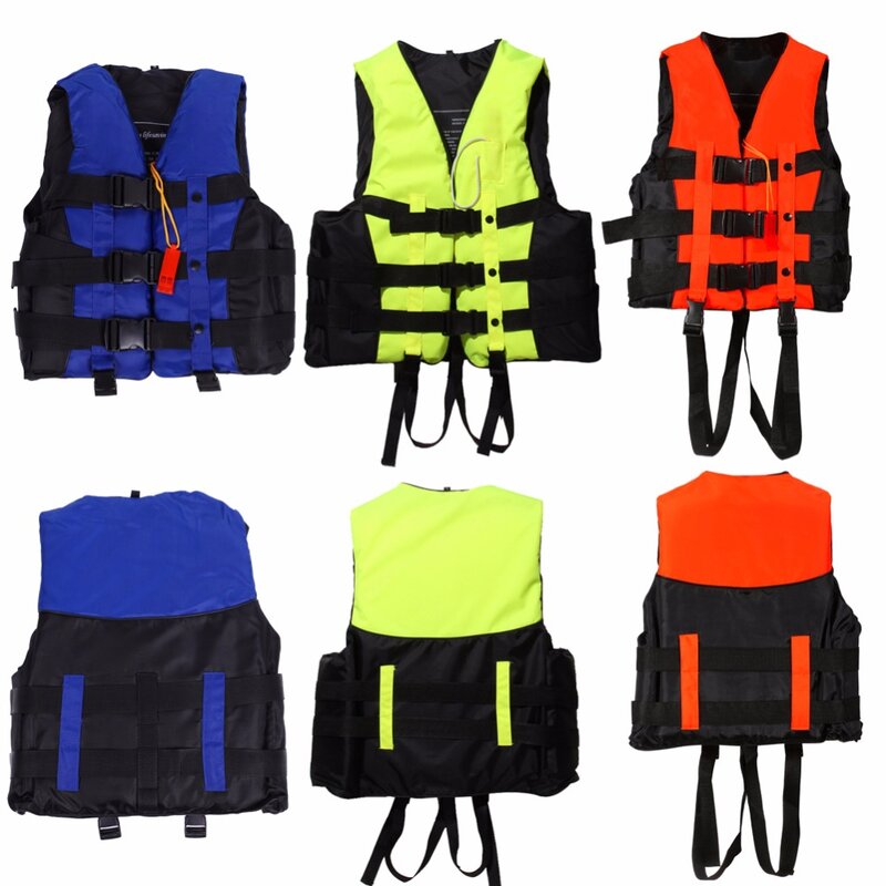 Colete salva-vidas adulto de poliéster, colete universal de espuma com apito para atividades físicas, natação, esqui, surf